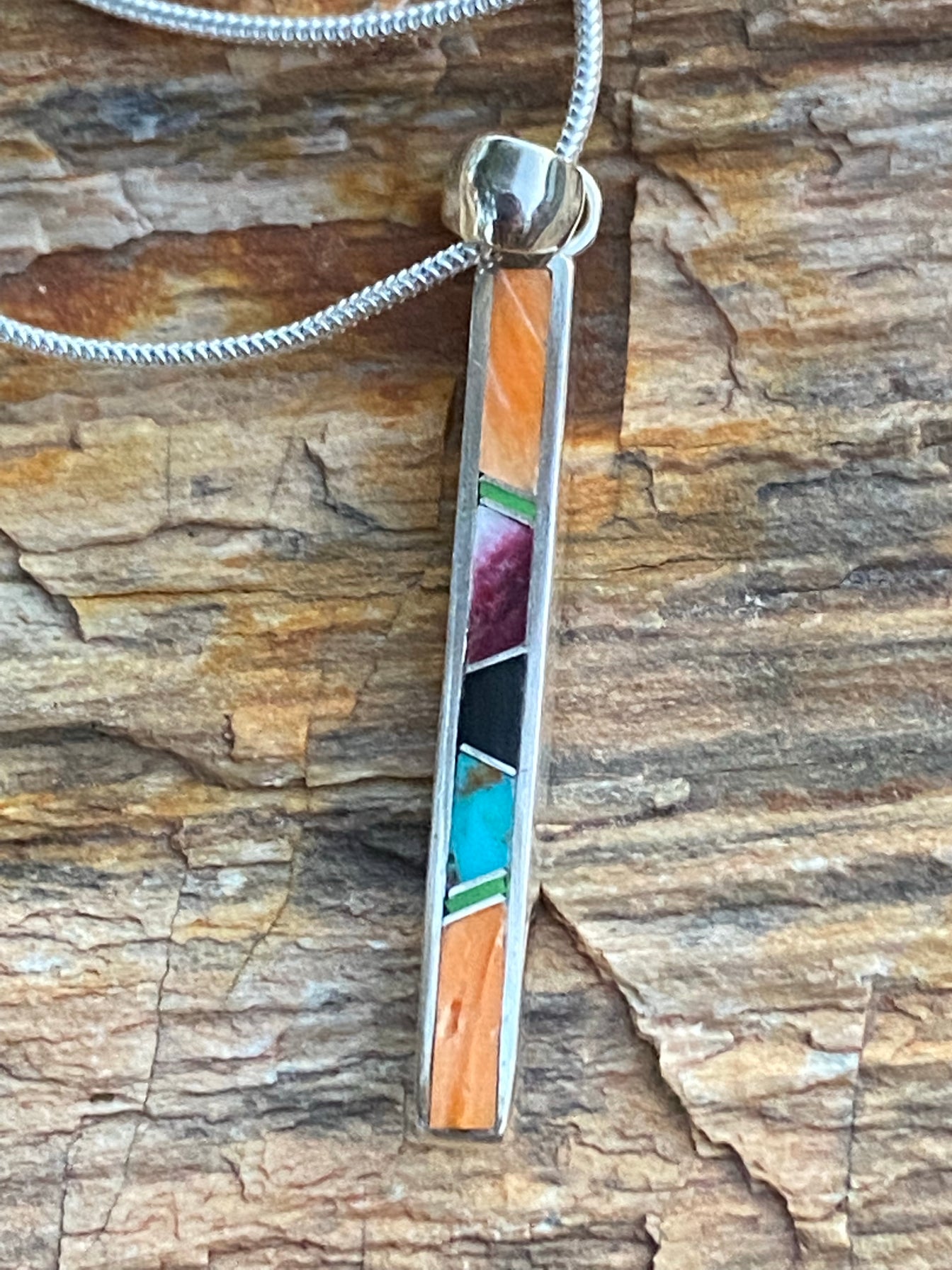 Rainbow Pendant & Sterling Silver Chain