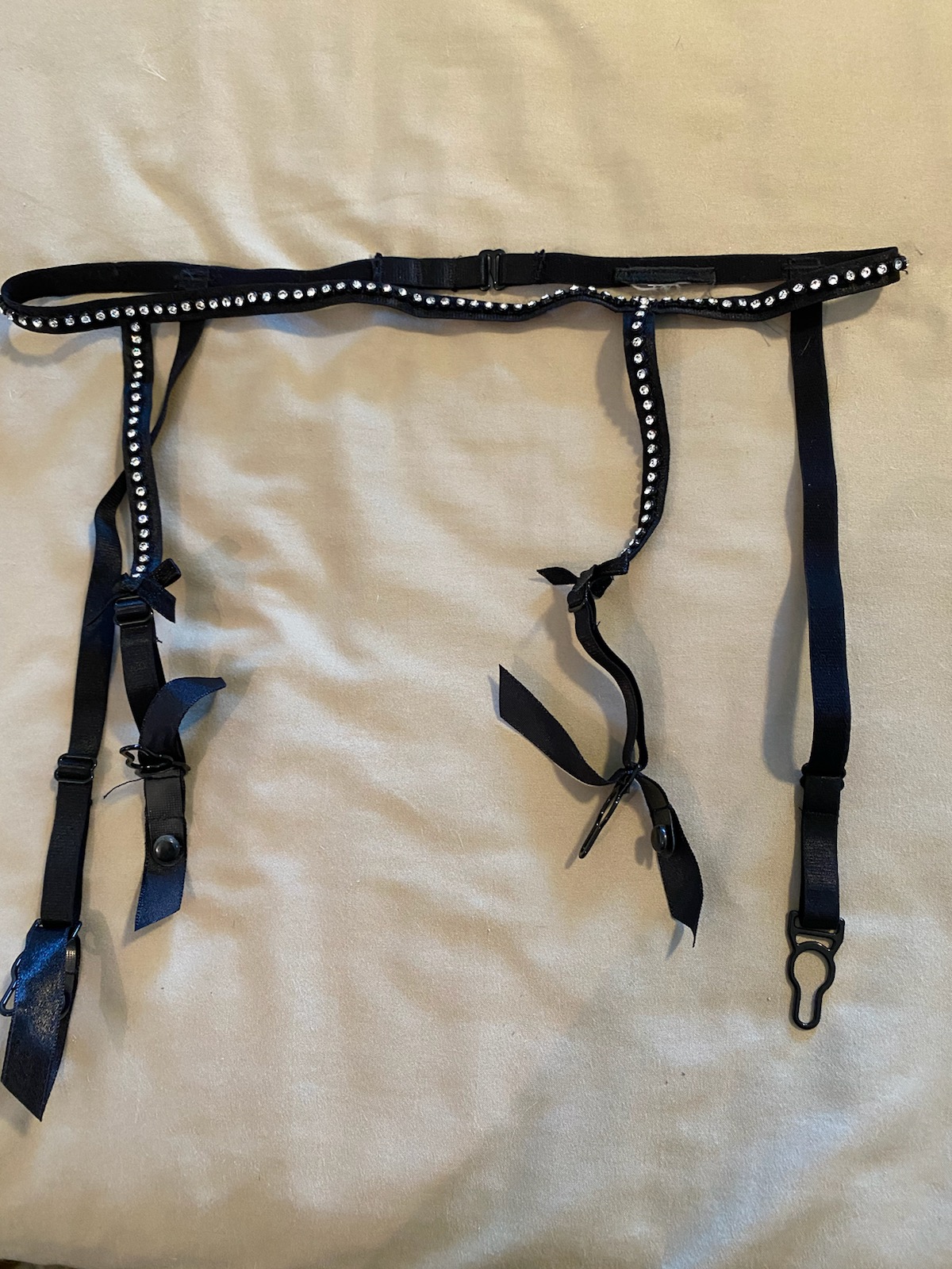 Black Garter Belt with diamond studs (36)