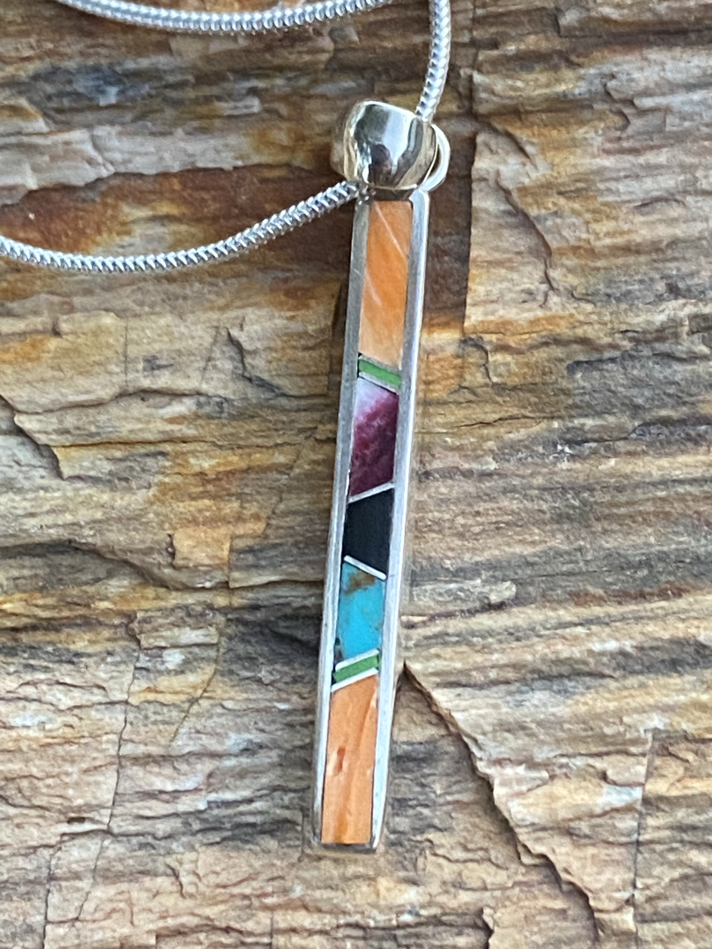 Rainbow Yei Pendant & Sterling Silver Chain